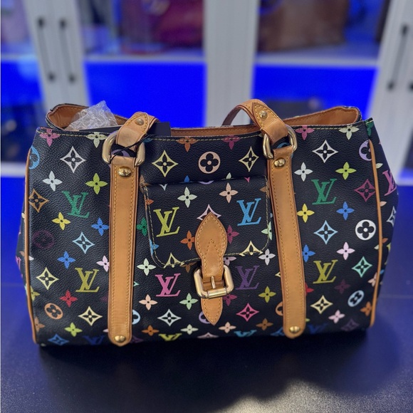 LOUIS VUITTON x Murakami 
Monogram Multicolor Aurelia MM Black - Picture 1 of 8